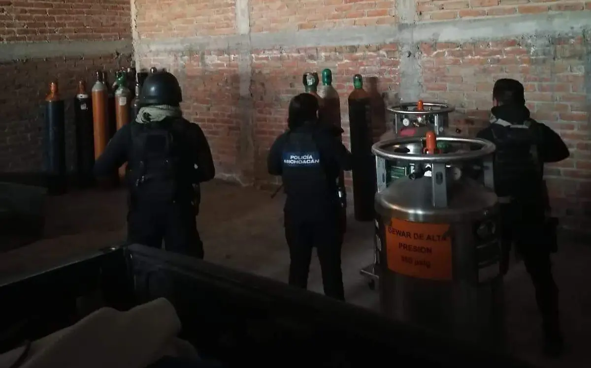 Robo de oxígeno Foto Cortesía SSP Michoacán 1